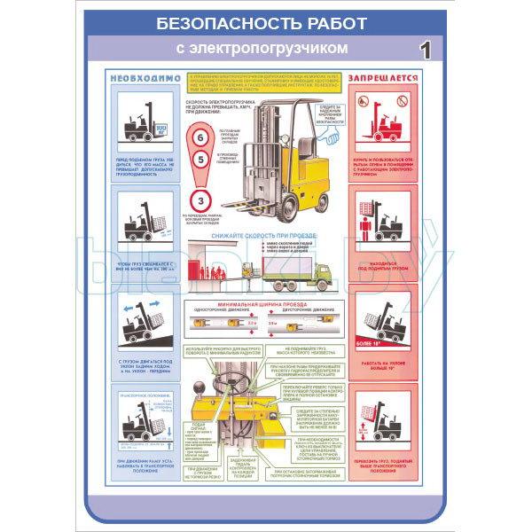 Плакат Безопасность работ с электропогрузчиком - фото 1 - id-p113414377