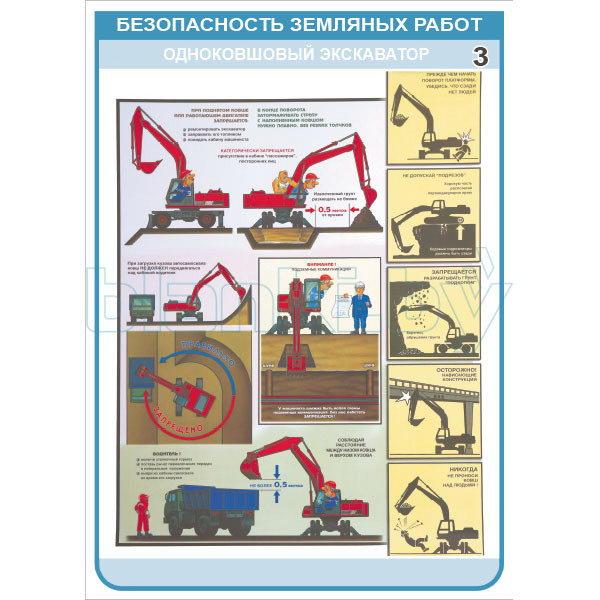 Плакат Безопасность земляных работ - Одноковшовый экскаватор - фото 2 - id-p113414380