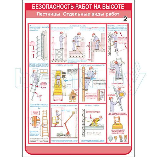 Плакат техника безопасности при работе на высоте - фото 4 - id-p113414382