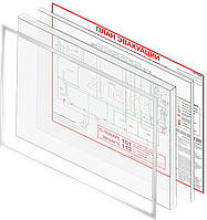 План эвакуации на пластике в металлической рамке