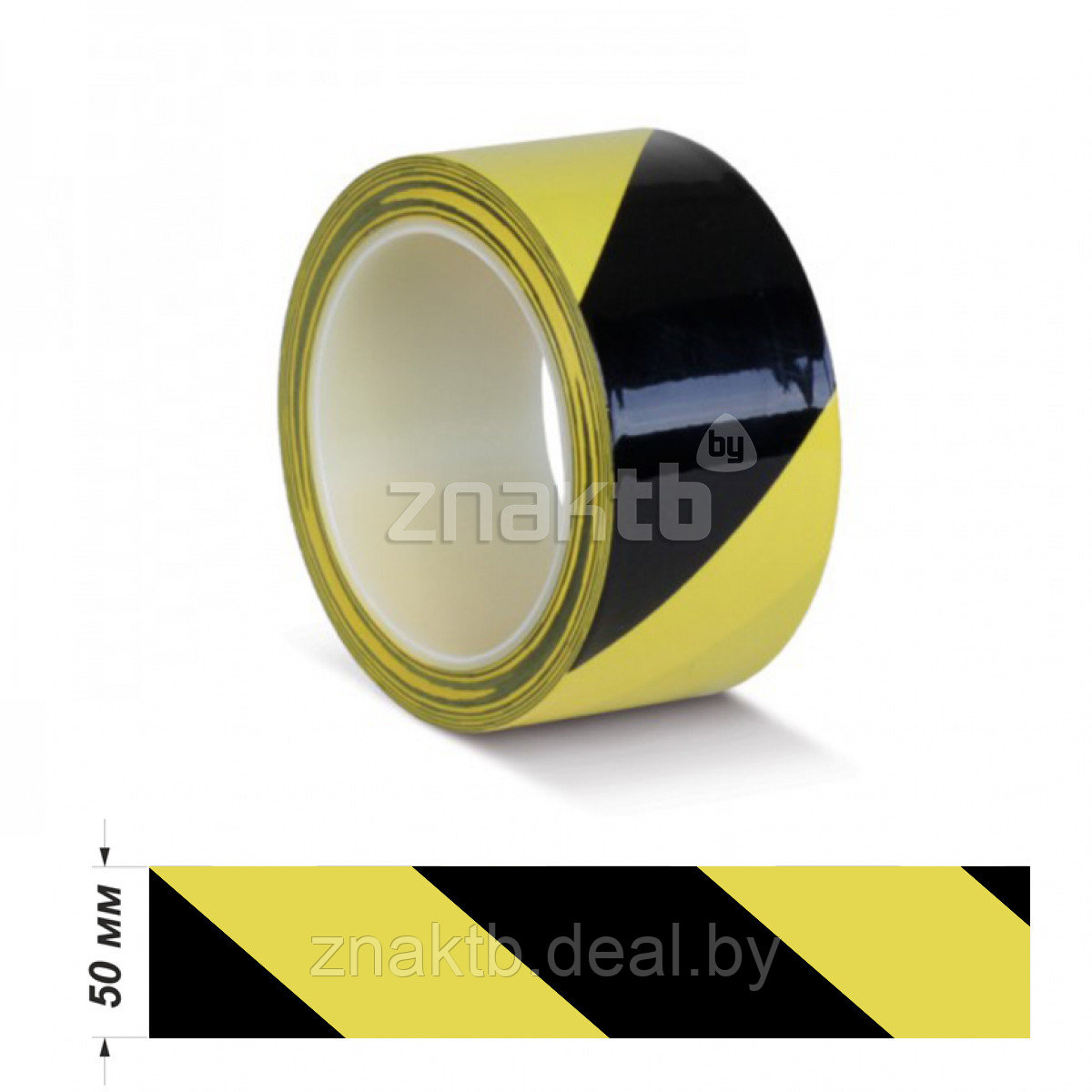 Лента ПВХ для разметки US200 желто-черная 50мм*33м - фото 1 - id-p113564578