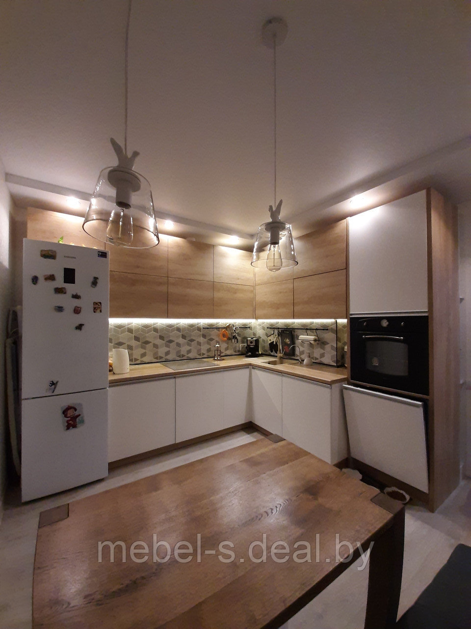 Кухня белая матовая и ДСП Дуб Небраска - фото 1 - id-p72294873