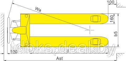 Гидравлическая тележка (рохля) ручная г/п 5т для тяжелых грузов BKS Xilin WB (высота вил в нижн. полож. 88 мм) - фото 3 - id-p6612715