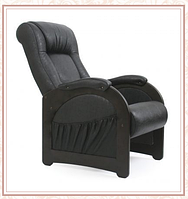 Кресло для отдыха модель 43 каркас Венге экокожа Дунди-109 без лозы