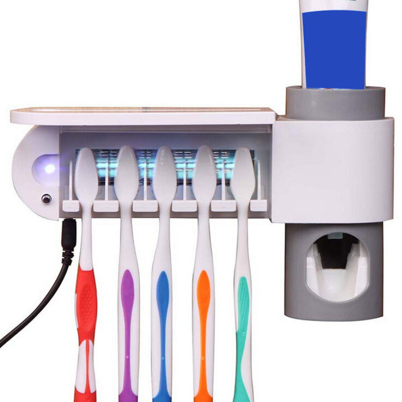 Стерилизатор УФ зубных щёток + дозатор зубной пасты + держатель зубных щеток 3 в 1 - фото 5 - id-p113579529