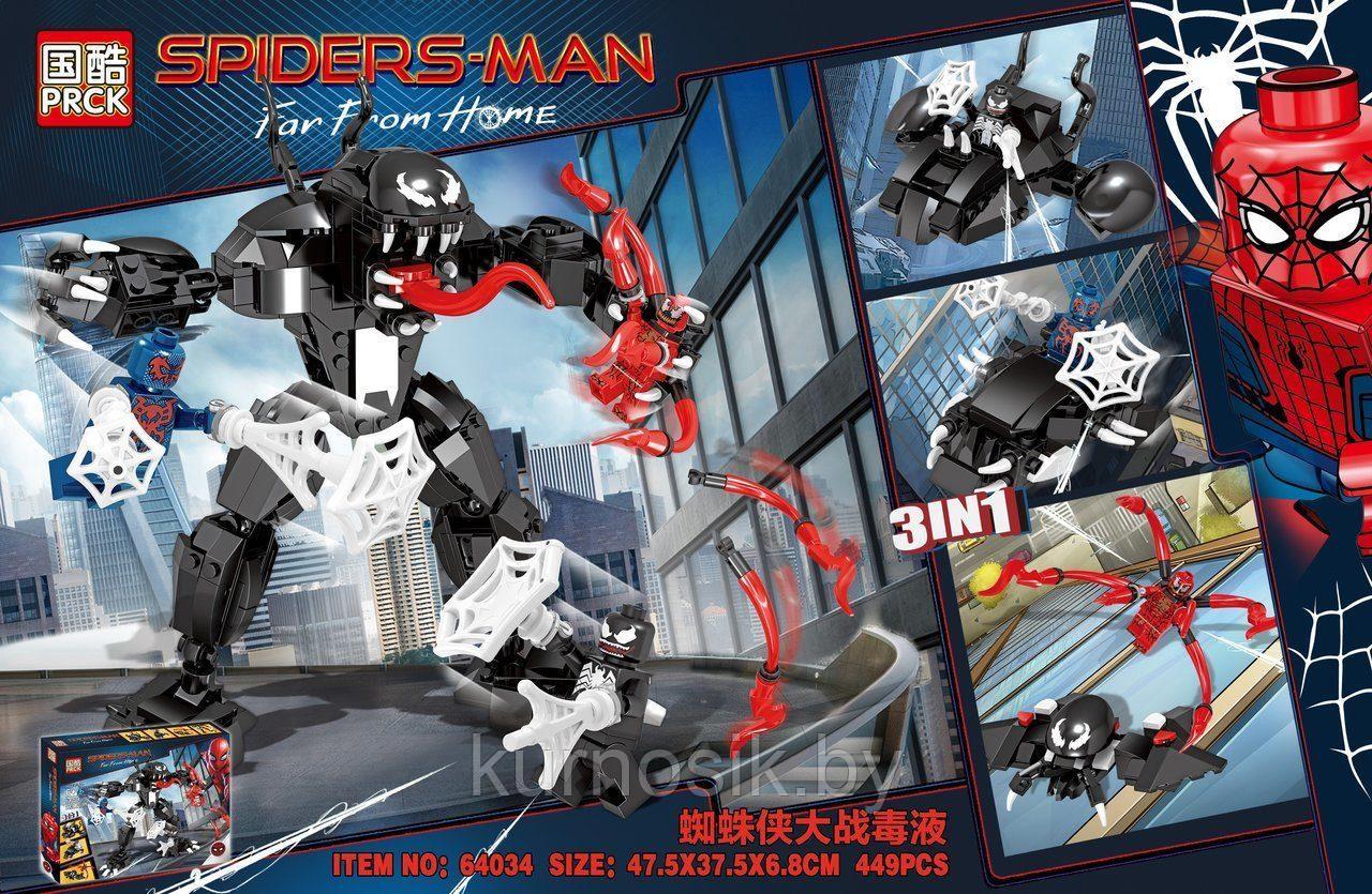 Конструктор PRCK Super Heroes "Человек-паук против Венома", 449 деталей, арт. 64034
