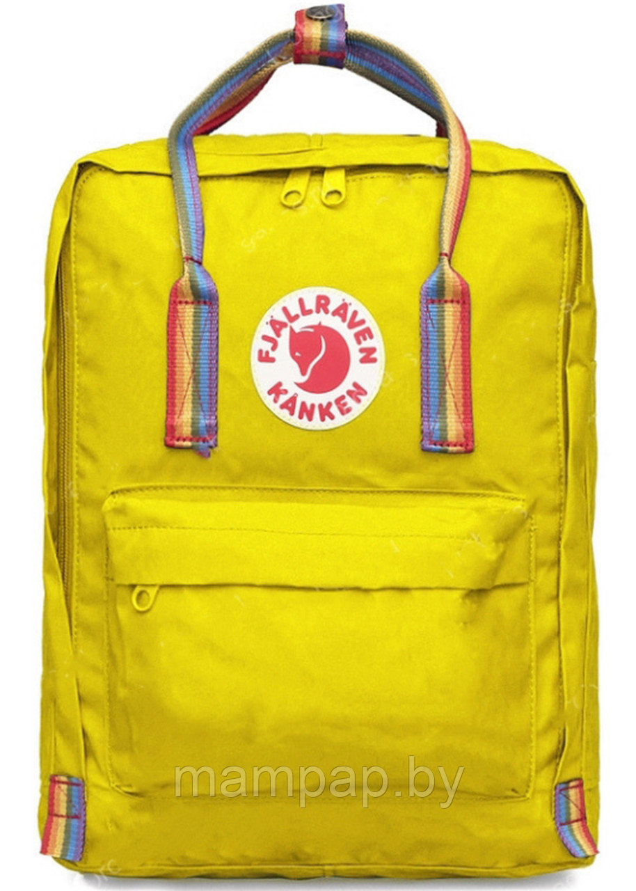 Рюкзак Fjallraven KANKEN Classic Rainbow Желтый с радужными ручками