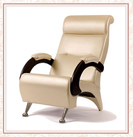 Кресло для отдыха модель 9Д каркас Венге экокожа Polaris Beige