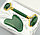 Скребок + ролик для массажа  Гуаша нефритовый (Набор 2 в 1) Цвет зеленый, фото 5