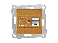 Розетка компьютерная 1xRJ45 (Cat5e, скрытая, без рамки) дуб, RITA, MUTLUSAN