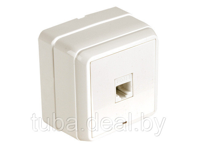 Розетка компьютерная 1хRJ45 (Cat5e, открытая) кремовая, BRON, MUTLUSAN - фото 1 - id-p113621450