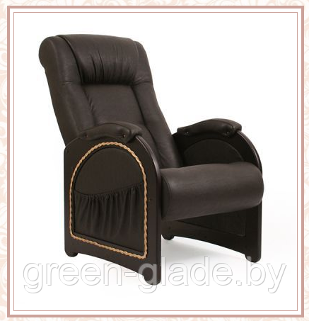 Кресло для отдыха модель 43 каркас Венге экокожа Дунди-108 - фото 1 - id-p5535376