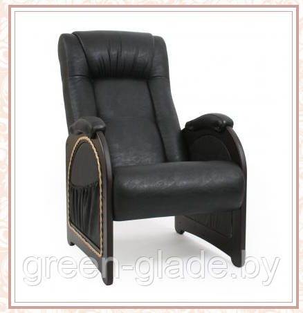 Кресло для отдыха модель 43 каркас Венге экокожа Дунди-109
