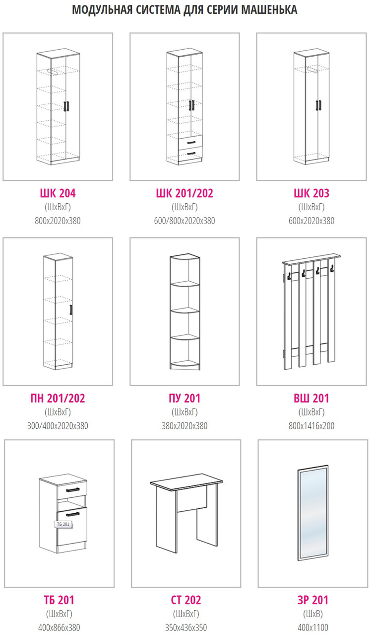 Модульная прихожая Машенька (2 варианта цвета) фабрика Стендмебель, фото 3