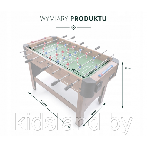 Игровой стол Футбол (кикер) Atlas Sport Maxi коричневый(122х60,5х 80см) - фото 4 - id-p113644397