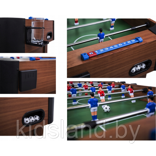 Игровой стол Футбол (кикер) Atlas Sport Maxi коричневый(122х60,5х 80см) - фото 8 - id-p113644397
