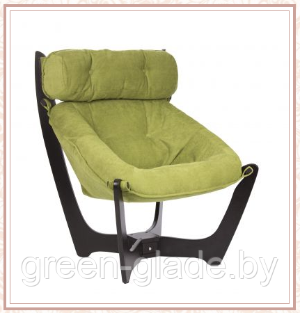 Кресло для отдыха модель 11 каркас Венге ткань Verona Apple Green - фото 1 - id-p23904978