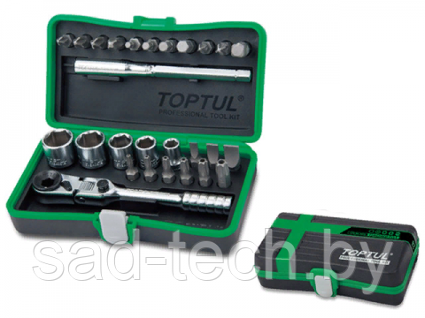 Набор головок и бит 1/4" 6-13мм 27предм. 6гр. TOPTUL GADW2701, фото 2