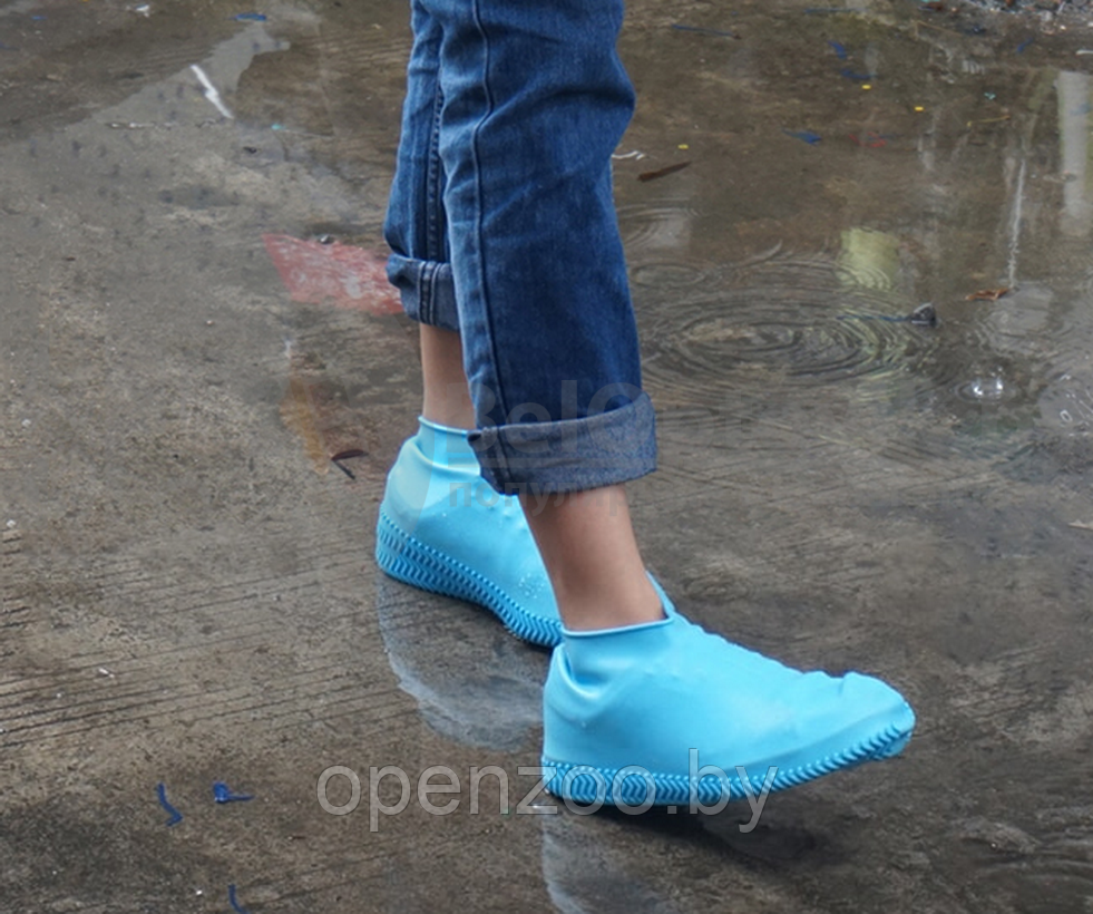 Бахилы (чехлы на обувь) от дождя и песка многоразовые силиконовые Waterproof Silicone Shoe. Суперпрочные - фото 2 - id-p113664063