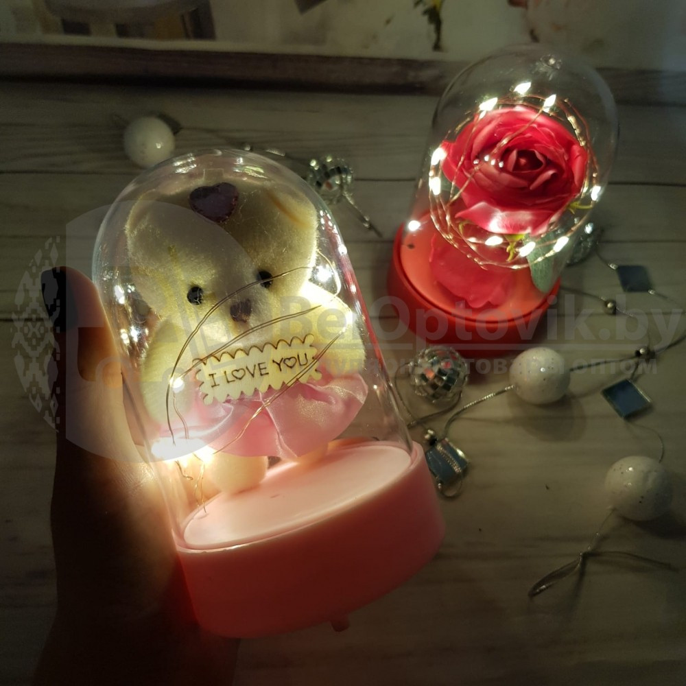 Сувенир-светильник в колбе с подсветкой. Оригинальный подарок Мишка - фото 7 - id-p113664939
