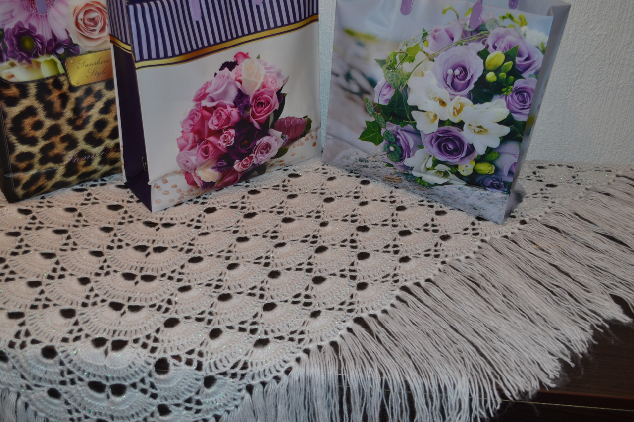 Платки шали вязаные женские с бахромой - женские подарки - фото 2 - id-p113670573