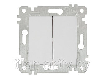 Выключатель 2-клав. (скрытый, без рамки, пруж. зажим) белый, RITA, MUTLUSAN (10 A, 250 V, IP 20)