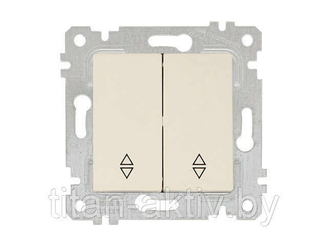 Выключатель проходной 2-клав. (скрытый, без рамки, пруж. зажим) кремовый, RITA, MUTLUSAN (10 A, 250 - фото 1 - id-p113670327