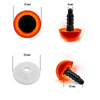 Глаза живые 18 мм с фиксатором цв. коричневый
