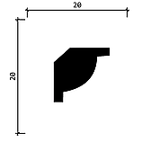 DD38 Плинтус потолочный (20*20*2000мм), фото 4