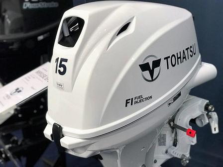 Лодочный мотор Tohatsu MFS15 EFI EPS дистанция ручной подъем, фото 2