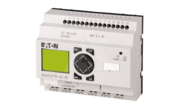 Программируемый логический контроллер EASY719-AC-RC, 115/240VAC, 12 цифр.вх., 6 рел.вых., ЖКИ, таймер - фото 1 - id-p113736128