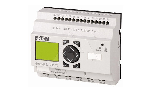 Программируемый логический контроллер EASY721-DC-TC, 24VDC, 12(4 аналог.)вх., 8 транз.вых., ЖКИ, таймер - фото 1 - id-p113736134