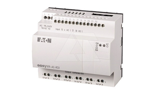 Программируемый логический контроллер EASY819-AC-RCX, 115/240VAC, 12 цифр.вх., 6 рел.вых., таймер - фото 1 - id-p113736137
