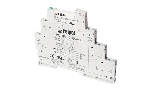 Реле интерфейсное PIR6W-1PS-230VAC/DC-R, 1CO, 6A(250VAC), 230VAC/DC, LED, W=6.2mm - фото 1 - id-p113736333