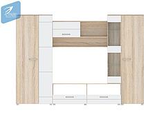 Стенка-горка Флоренция-5 (дуб сонома/белый глянец) фабрика Стиль, фото 3