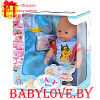Кукла-пупс Baby Love на 9 функций (аксессуары,каша,соска,памперс) BL034D
