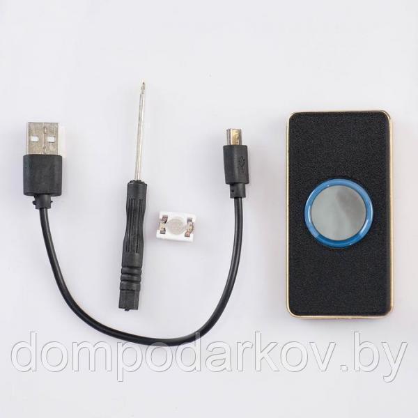 Зажигалка электронная в подарочной коробке, USB, круг с подсветкой, 3.5х7 см - фото 4 - id-p91810024