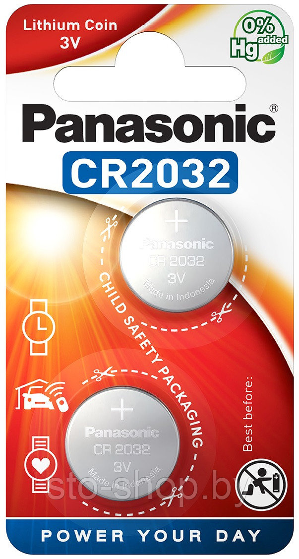 Panasonic Lithium CR2032 6BP Батарейка литиевая 1шт - фото 1 - id-p113782209