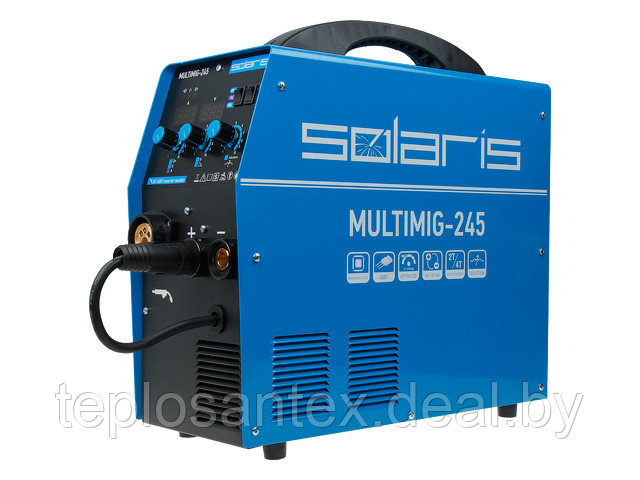 Полуавтомат сварочный Solaris MULTIMIG-245 (MIG/MMA/TIG) (220В; евроразъем; горелка 3м; смена полярности)