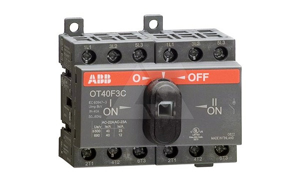 Выкл. нагрузки реверсивный OT40F3C, 3P, схема I-0-II, без рукоятки - фото 1 - id-p113785740