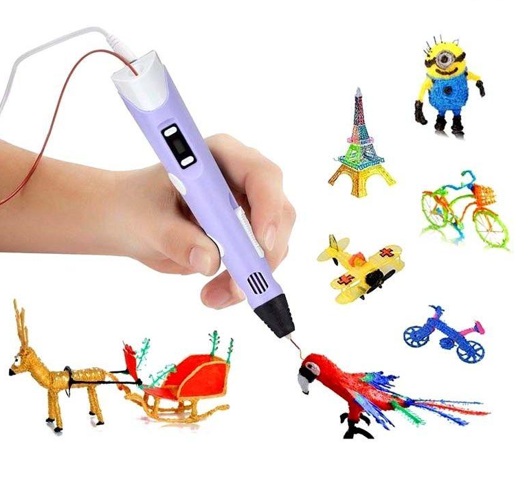 3D ручка 3Dpen-2 для создания объемных изображений с LCD-дисплеем + 1 рулон ABS-пластика в комплекте