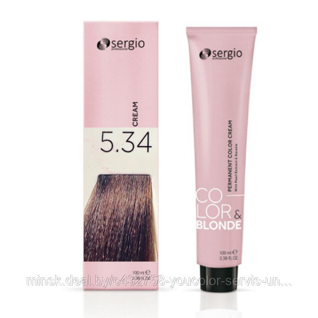 КРЕМ-КРАСКА COLOR&BLONDE светло-коричневый золотисто-медный- 5.34. 100 мл.