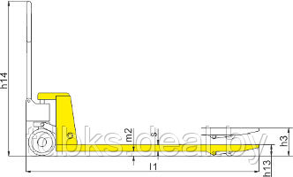 Рохля из нержавеющей стали г/п 2,5т BKS Xilin BFS (ручная гидравлическая тележка) - фото 2 - id-p4939613