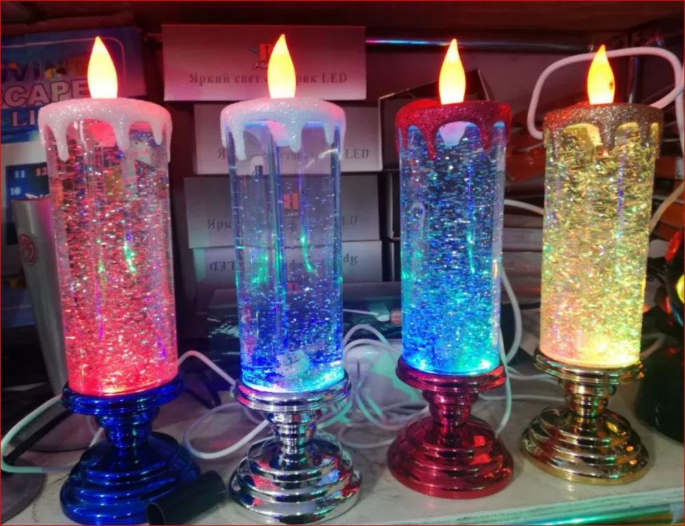 Светодиодная свеча с блестками. Лава лампа - свеча - фото 6 - id-p113836390