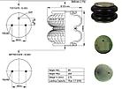 Пневмоподушка (пневморессора) 2-х волновая D=220mm 220d пневмодомкрат, фото 3