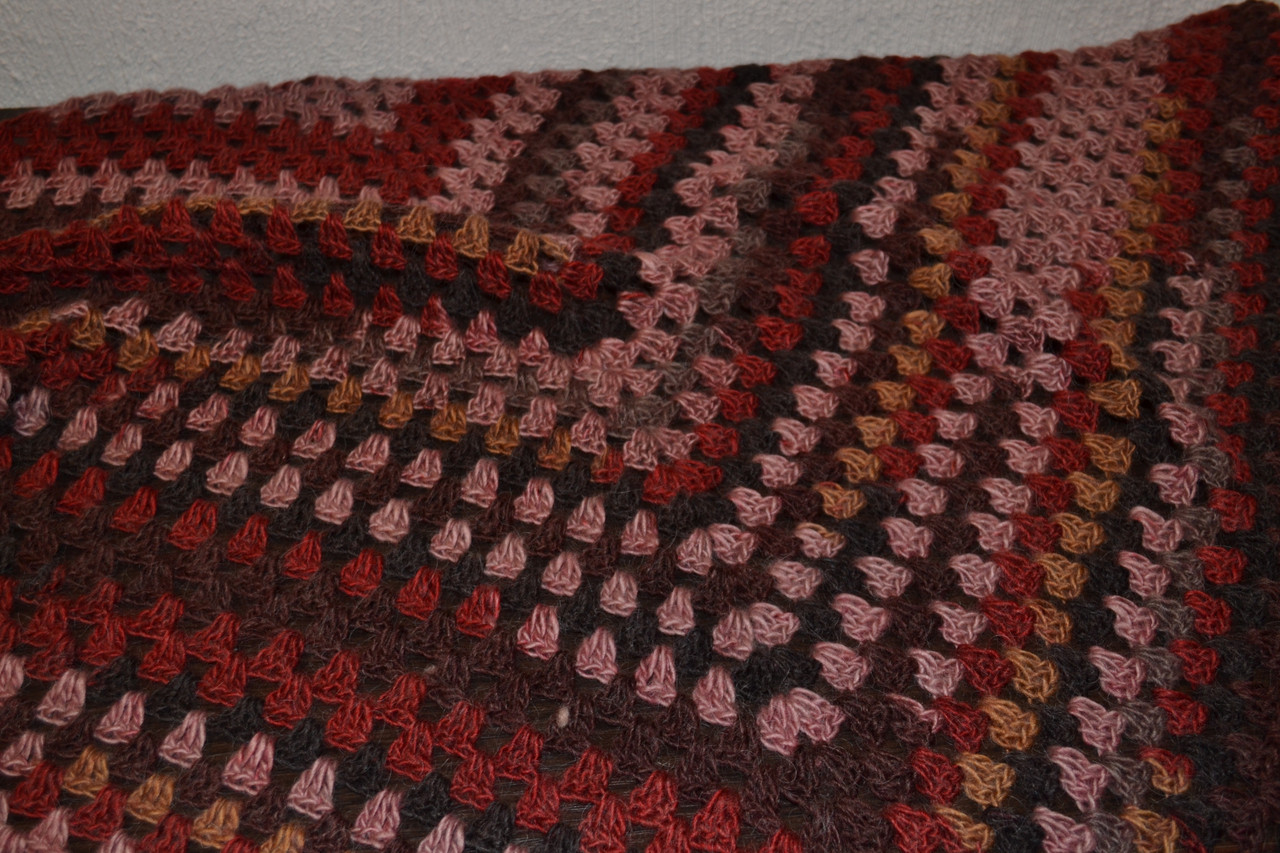 Шаль платок крючком бордовая шерстяная теплая большого размера - фото 6 - id-p113856069