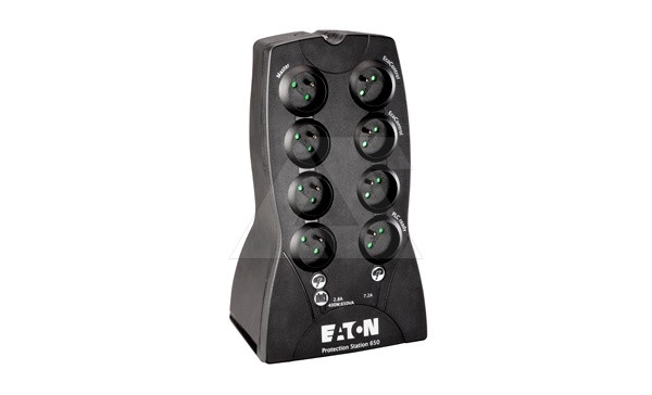 61062 ИБП Eaton Protection Station USB DIN 650ВА, 400Вт, 4+4 евророзетки - фото 1 - id-p113887887