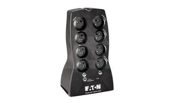 61082 ИБП Eaton Protection Station USB DIN 800ВА, 500Вт, 4+4 евророзетки - фото 1 - id-p113887888