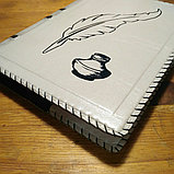 Съемная кожаная обложка на ежедневник ф-та А5  (белая перламутр.) Арт. 4-221, фото 3