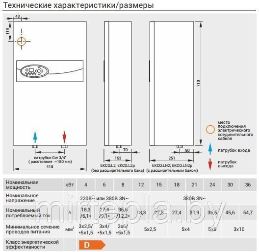 Электрический котел Kospel EKCO.LN2 - 21 кВт - фото 2 - id-p113925415